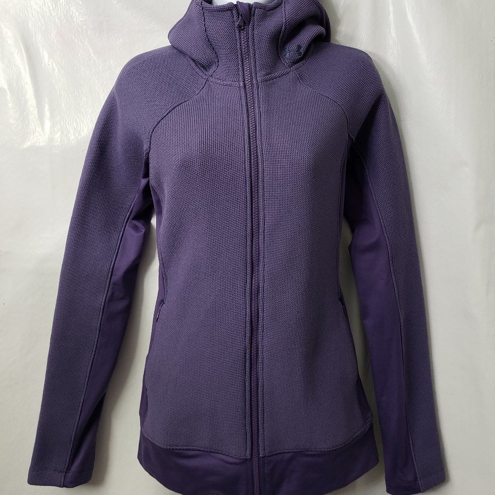 Under Armour Infared Jacket S Hoodie Thermal Waffle Knit PURPLE Cold Gear POCKET